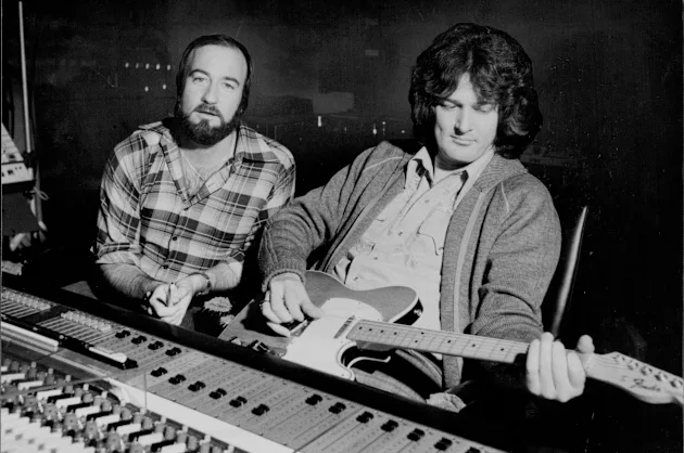 Mark Moffatt in a recording studio session
